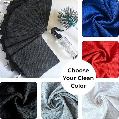 Dark Gray Cotton Cleaning Rags For Housekeeping - Trapos Paños De Limpieza Reutilizables - Kitchen Bar Shop Towel Dish Mop Wash Cloth For House - Reusable Washable Absorbent - 13"x13" 12 Pack