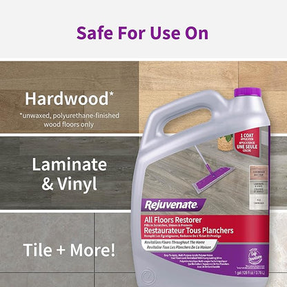 Rejuvenate All Floors Restorer Fills Scratches, Shines And Protects All Floor Types, Including Hardwood, Laminate, Vinyl And Tile, 1 Gallon