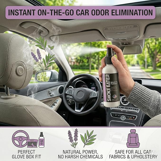 Smoke Eater Odor Eliminator Spray, Lavender, 4 oz — Tea Tree Oil Breaks Down Smoke at the Molecular Level