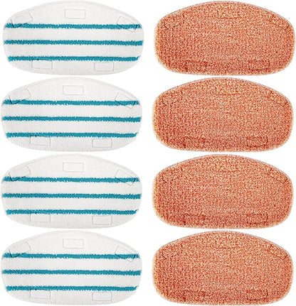 8 Pack Steam Mop Replacement Pads Compatible with PurSteam Steam Mop Cleaner 10-in-1, 4 Upgraded Ultra Cleaning Pads and 4 Microfiber Steamer Washable Reusable Pads Replacement