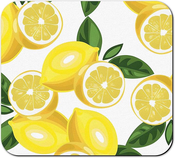 Rubber Dish Drying Mat for Kitchen Counter Large Lemon Washable Quick Home Coffee Pad Fit Under Sink,Bar,Utensils 16x18in