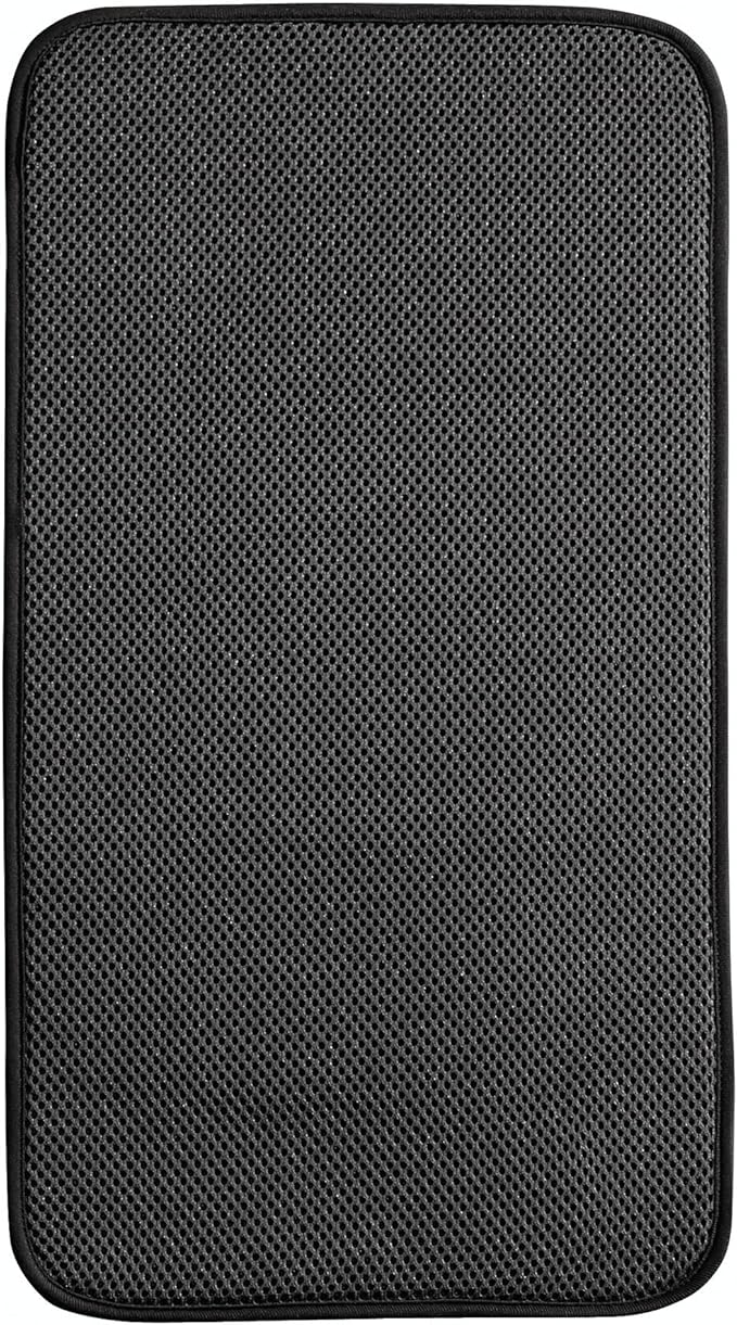 iDesign iDry Fabric Mini Kitchen Countertop Absorbent Dish Drying Mat , 18" x 9" - Black