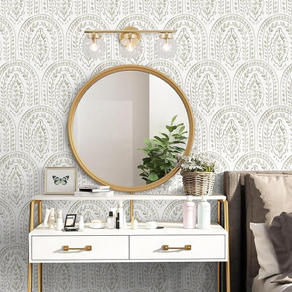 EeeComing Boho Peel and Stick Wallpaper Modern Wall Paper Peel and Stick Removable Contact Paper Self Adhesive Wallpaper for Bedroom and Bathroom Cabinet Shelf Liner Vinyl 393.7 "x17.3