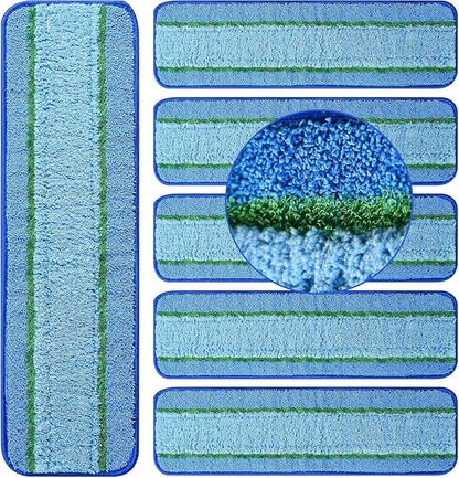 6 Pack Deep Clean Pads for Bona Family of Mops, Washable & Reusable Microfiber Cleaning Pad for Hardwood and Multi-Surface