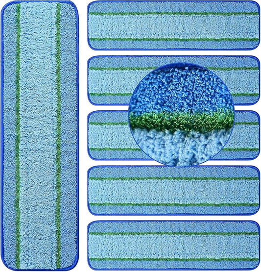 6 Pack Deep Clean Pads for Bona Family of Mops, Washable & Reusable Microfiber Cleaning Pad for Hardwood and Multi-Surface