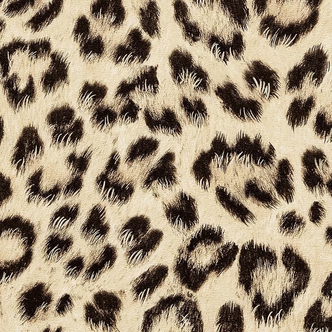 HueBurst Leopard Peel and Stick Wallpaper 17.3"x240" Cheetah Contact Paper Self Adhesive Brown Wallpaper Removable Waterproof Art DIY Wall Paper for Bedroom Living Room (28.8sq.ft.)