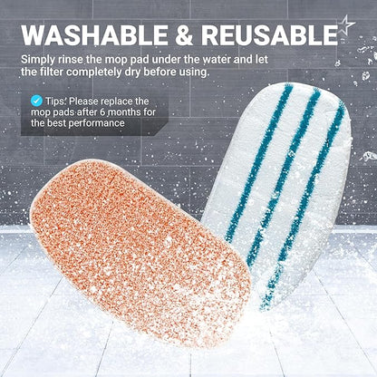 BlueStars 8 Pack Steam Mop Replacement Pads - Compatible with PurSteam ThermaPro 10-in-1 Steam Mop – 4 Microfiber Steam Scrub Pads & 4 Soft Cleaning Pads, Washable and Reusable Pads Replacement