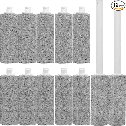 12 Packs Pumice Cleaning Stone with Extra Long Handle, Pumice Stone for Toilet Bowl Clean for Cleaning Toilets, Bathtubs, Grills, Swimming Pools, Sinks