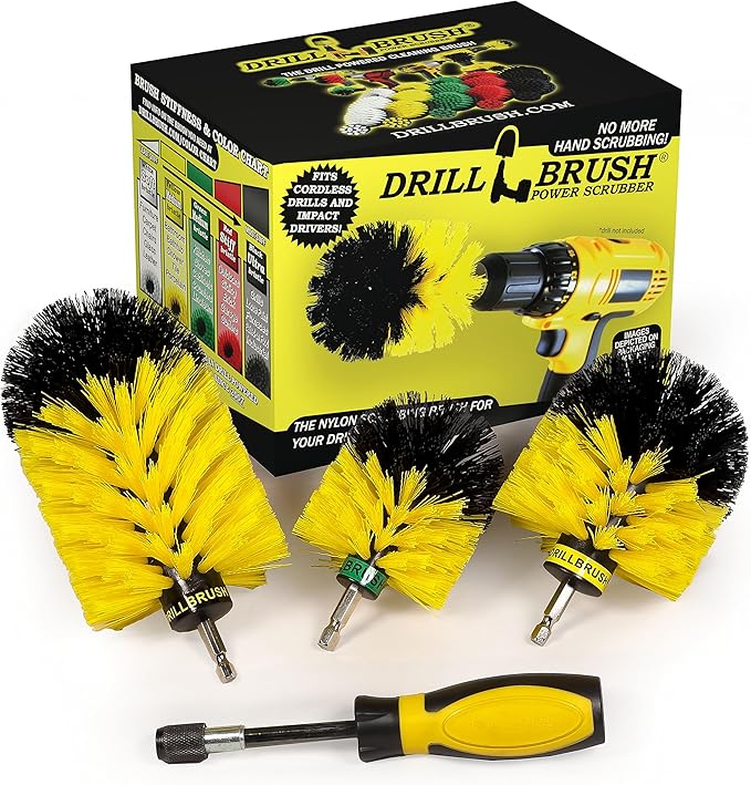 Toilet Bowl Cleaner Bathroom Hand Brush Set - Bathroom Cleaning Brush - Shower Scrub Brushes for Cleaning - Bathtub Cleaning Brush - Grout and Tile Cleaning Brush - Power Bathroom Scrubber - Tub Brush