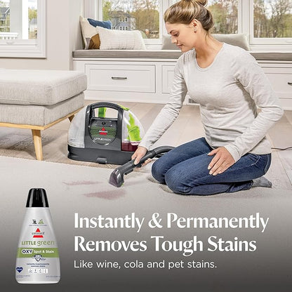 Bissell Little Green Spot & Stain Cleaning Solution with OXY and StainProtect, for All Leading Portable Carpet & Upholstery Deep Cleaners, Instantly & Permanently Removes Stains, 2038G, 32oz