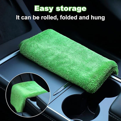 JOYMOOP Microfiber Towels for Cars, 63" x 29.5" Car Drying Towel, Green Reusable Car Towel, Quick Drying Car Microfiber Cleaning Cloth for RVs, SUVs, Trucks