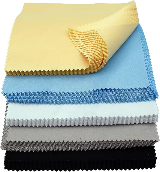 AAwipes Eyeglasses Cleaning Microfiber Cloths Bulk (5.5"x5.5", 5 Colors, 100 pcs, No Logo, Sublimation Cloths Blank) for Eyeglasses, Lenses, Phones (V1595)