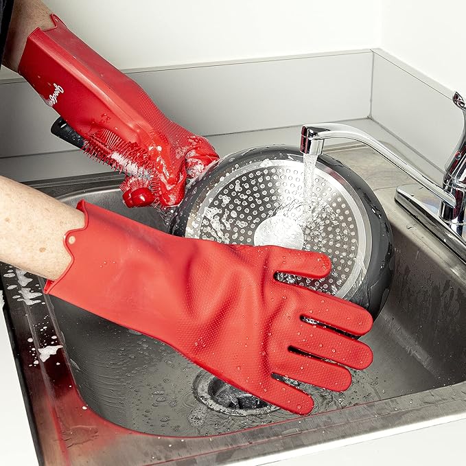 Goodful Silicone Kitchen Rubber Gloves, Oversized, Reusable, Waterproof