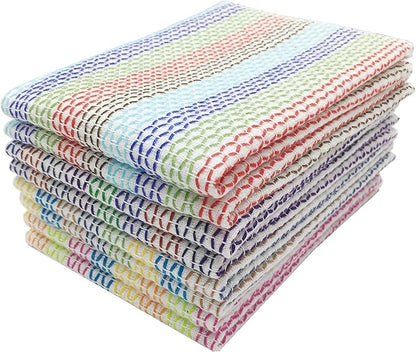 Mia'sDream Cleaning Rags Tidy Cotton Dish Cloths Dish Rags Cleaning Cloth, Absorbent Odor Free Dishcloths Kitchen Dish Towels, 13inch x 13inch 8 Pack Multi Colors