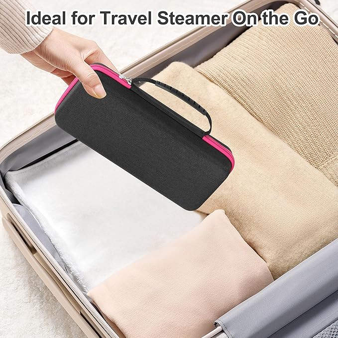 Travel Steamer Case Compatible with Jack & Rose/for FEPPO/for Nesugar Garment Steamers, Handheld Carrying Storage Bag Organizer for Iron Accessories Black(Case Only, Steamer Not Included)