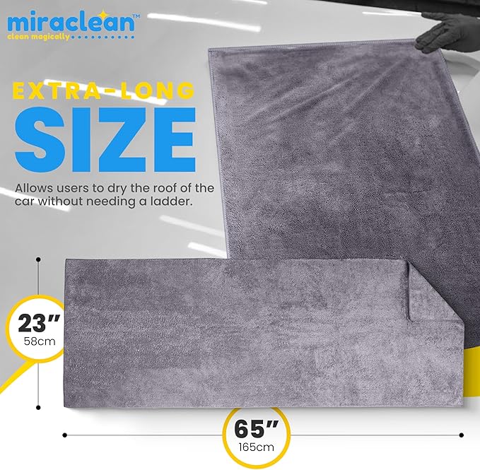 Car Drying Towels Extra Large Super Absorbent 65 x 23 Inch Microfiber Car Drying Towel Streak-Free Lint-Free Absorbent Car Wash Towels for Quick Drying Cars, Boats and Large Surfaces