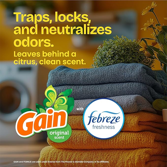 Glad ForceFlex Tall Kitchen Trash Bags, 13 Gal, Gain Original with Febreze, 80 Ct (Pack May Vary)