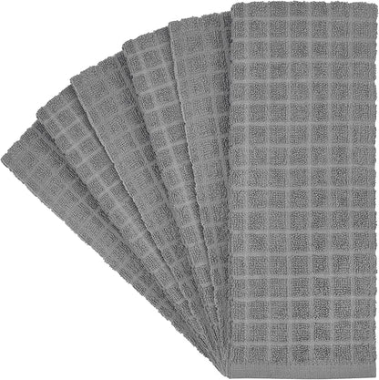 Bumble Kitchen Towels (6 Pack) | 16” x 28” | 100% Cotton Kitchen Towels | 385 GSM | Soft, Highly Absorbent & Durable Dish Towels for Kitchen | Gray