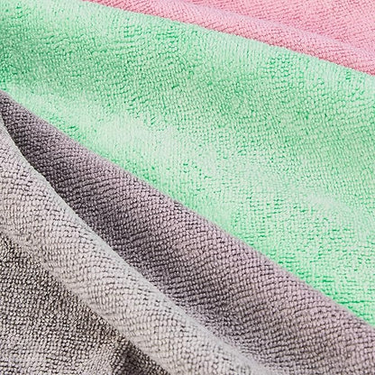 Amazon Basics Microfiber Cleaning Cloths, Ultra Absorbent, Scratch-Free, Non-Abrasive, Reusable and Washable, 16" x 12", Green/Gray/Pink, 48-Pack