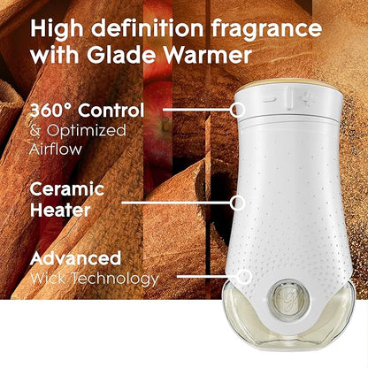 Glade PlugIns Refills Air Freshener, Scented and Essential Oils for Home and Bathroom, Apple Cinnamon, 1.34 Fl Oz, 2 Count