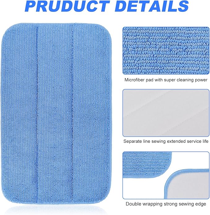 8 Pack SM2050 Replacement Steam Mop Pads Compatible with Kenmore SM2050 2-in-1 Steam Mop Hard Floor Cleaner, Reusable & Washable Microfiber Cleaning Pads floor cleaning, Replaces Pad Model: KP1010