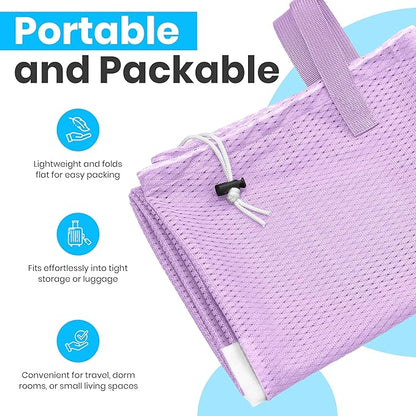 Handy Laundry Mesh Laundry Bag 24 x 36 Inches - Extra Large Heavy Duty Bag with Handles & Shoulder Strap, Breathable, Machine Washable for Dorm, Travel, Bedding & Storage - Purple