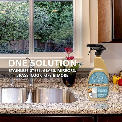 Granite Gold All-Surface Cleaner Spray, Household Cleaning For Stainless Steel, Glass, Quartz, Marble Surfaces, 24 Fl Oz, 1 Count