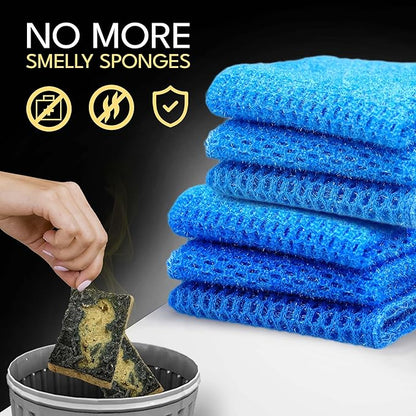 Non Scratch Dish Scrubbers for Cleaning Dishes (1PK) - Reusable Kitchen Sponge - Replace Dish Sponges for Washing Dishes - Best Household Scrubbing Pad & Alternative Dishwashing Scrub Pads Supplies