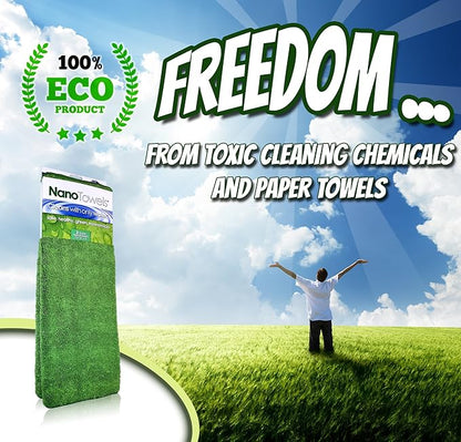 Life Miracle Nano Towels Supersized - The Breakthrough Fabric That Replaces Paper Towels and Toxic Chemical Cleaners. All Purpose Cleaning Wipes 26x18