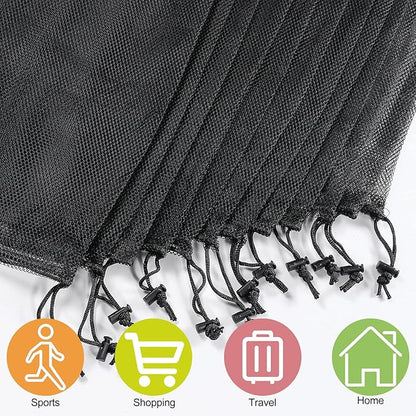 13"X15.5" 24Pcs Mesh Laundry Drawstring Bag Nylon Drawstring Gym Bag with Cord Lock Closure