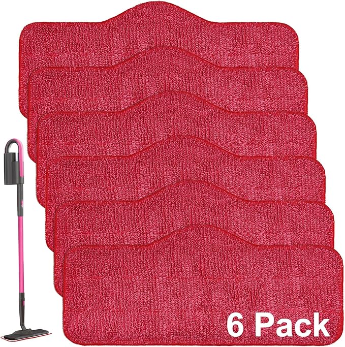 Yuunaie Steam Mop Pads for Schenley, 6-Pack Microfiber Pads for Schenley Steam Mop 7 in 1, Machine Washable Reusable Replacement Mop Pads Compatible with Schenley Steam Mop Cleaner