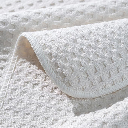 POLYTE Ultra Premium Microfiber Kitchen Dish Hand Towel Waffle Weave, 8 Pack (16x28 in, Off White)