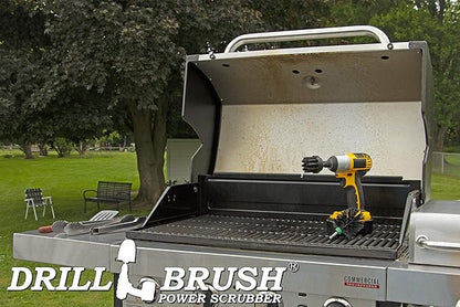 Industrial Ultra Stiff Nylon Brush - BBQ Grill Cleaning Supplies - Rust and Hard Water Stain Removal for Concrete, Brick and Morter, Deck, Grate, Griddle, Metal, Pellet Smoker, Fireplace, and Furnace