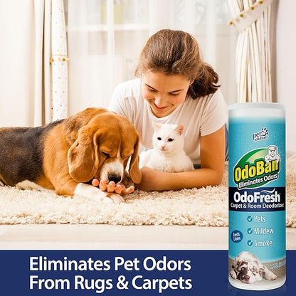 OdoBan OdoFresh Carpet and Room Deodorizer Powder for Home Smells and Odors Including Smoke, Pet Urine, Dogs, and Cat Litter, Fresh Linen Scent, 2 Pounds