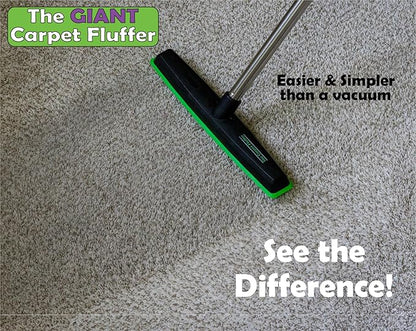 Giant Carpet Fluffer Large Carpet Rake for Reviving Matted Rugs & Pile Restoration, Removing Pet Hair, Fluffing Carpet Fibers