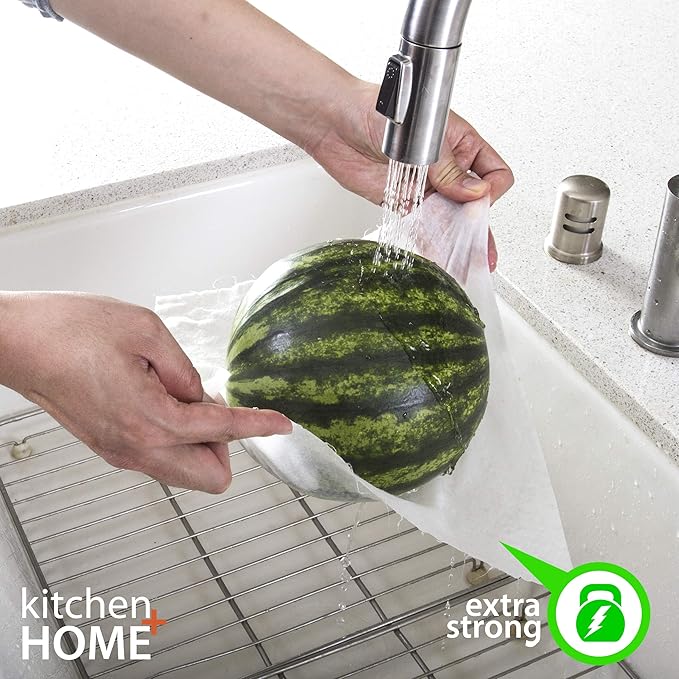 Kitchen + Home Paper Towel Alternative – Heavy Duty Washable Reusable Rayon Towels - One roll replaces 6 months of towels!