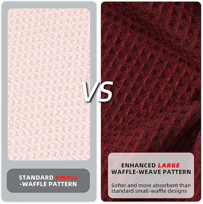 Mile High Life Premium Waffle-Weave Golf Towel | 16" X 24" | Extra Absorbent & Quick-Dry | Ultra-Soft Microfiber | Carabiner Clip | Multi-Color Options | Golf Accessory for Men & Women, Wine Red