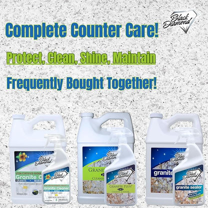 Black Diamond Stoneworks GRANITE PLUS! 2 in 1 Cleaner & Sealer for Granite, Marble, Travertine, Limestone, Ready to Use! (1-Quart/1-Gallon)