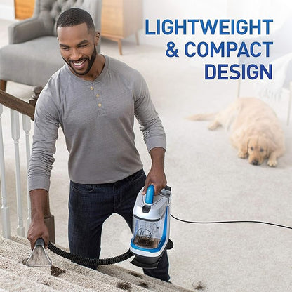 Hoover PowerDash Go Portable Spot Cleaner, Lightweight Carpet and Upholstery Machine, Stain Remover for Pets Stairs and Home, FH13010PC, Blue