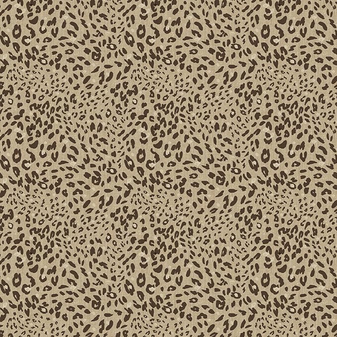 Leopard Print Peel and Stick Wallpaper – Brown & Gold Animal Pattern Removable Wall Covering for Living Room, Bedroom, Accent Wall & Home Décor – Self Adhesive, Waterproof, Easy to Install 17"x 200"