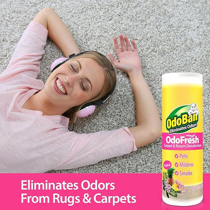 OdoBan OdoFresh Carpet and Room Deodorizer Powder for Home Smells and Odors Including Smoke, Pet Urine, Dogs, and Cat Litter, Tropical Scent, 2 Pounds