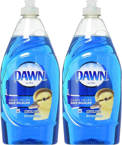 Dawn Ultra Dishwashing Liquid Dish Soap Original Scent, Two 21.6 oz Bottles