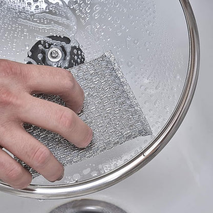 Kitchen Sponge Scrubber, Heavy Duty, Hand Friendly Scouring Sponge for Sink, Pot, Dish Washing Scrubber Non-Scratch, Kosher Sponge, by Superio (Silver-Gold)