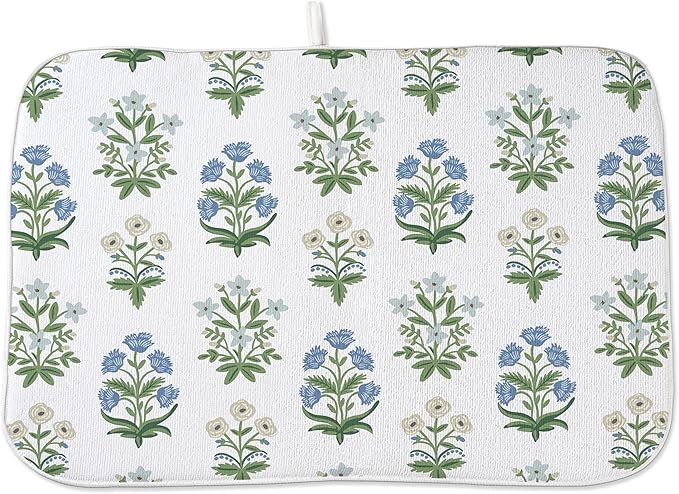 Spring Dish Drying Mat 18x24 Inches For Kitchen Counter Absorbent Floral 4 Kitchen Decoration Summer Floral Drying Mat For Home Kitchen,Dining Room,Office Decoration