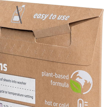 Homevative Laundry Detergent Sheets, 30 Sheets, Up to 60 Loads, Easy Dissolve, Fresh & Clean, Eco package, HE Compatible, Septic friendly, Great for travel, college, laundromat and at home