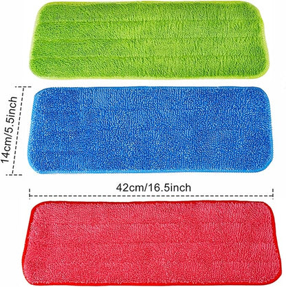 Shappy 3 Pack Reusable Microfiber Mop Pads Spray Mop Replacement Heads Cleaning Pad for Wet Dry Reveal Mops Pads for Floor Cleaning 16.5 x 5.5 Inch