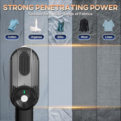 Travel Steamer for Clothes Small Iron - 1000W Portable Steamer & Mini Iron,10s Fast Heat, Handheld Mini Steamer with 8FT Cord, Foldable Handle, Travel, College Dorm & Home Essentials (Black)