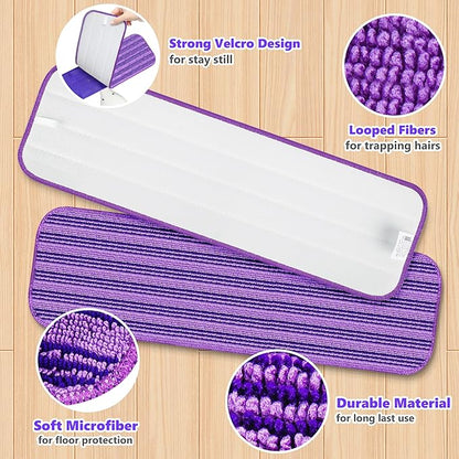 Reusable Mop Pads for Swiffer PowerMop - Microfiber Mop Pads Refills Mop Heads Replacement for Swiffer Mop Spray Mop Floor Mop, Washable Reusable Floor Mopping Refills, 18 Pack