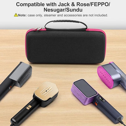 Travel Steamer Case Compatible with Jack & Rose/for FEPPO/for Nesugar Garment Steamers, Handheld Carrying Storage Bag Organizer for Iron Accessories Black(Case Only, Steamer Not Included)
