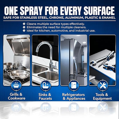 Sheila Shine 1 Quart Stainless Steel Cleaner and Polish – Cleans, Polishes & Protects Kitchen Appliances, Refrigerators, Sinks, Ovens & Grills – Stainless Steel Cleaner Spray Bottle